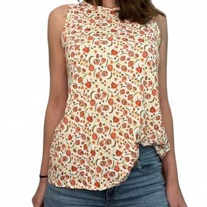 Old Navy Floral Tank Top - Cream and Red